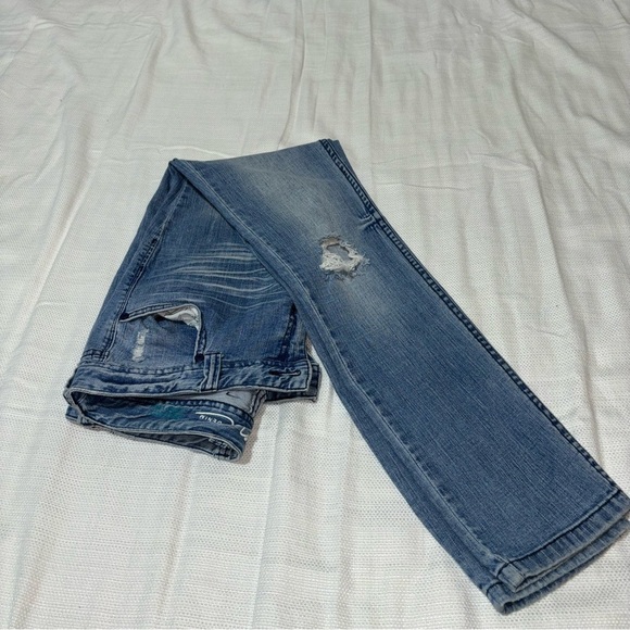 INC Light Wash Distressed Jean Regular Fit Size 10 - Picture 2 of 9